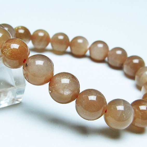 オレンジムーンストーン ブレスレット 10mm [T347-5525]