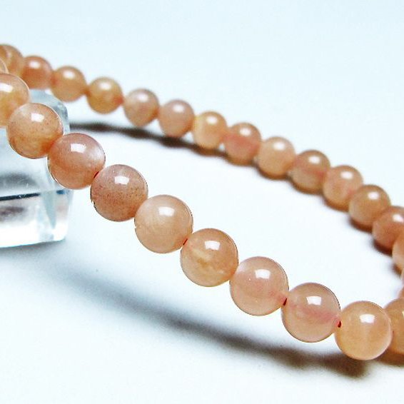 オレンジムーンストーン ブレスレット 6mm [t347-5602]