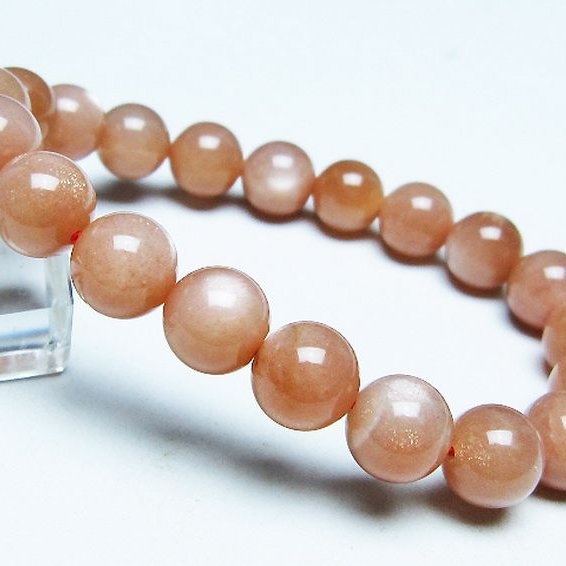 オレンジムーンストーン ブレスレット 10mm [T347-5694]