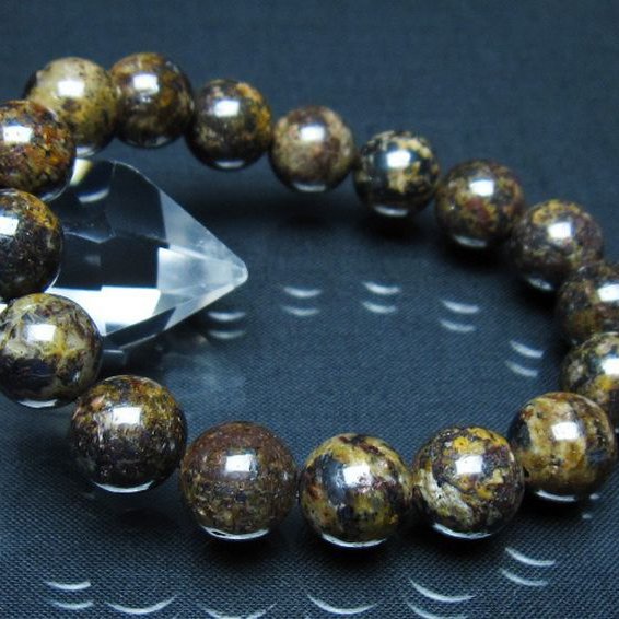 コンドライト「サハラNWA869隕石」 ブレスレット 12mm [t352-1779]