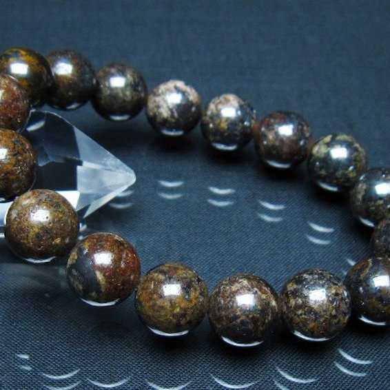 コンドライト「サハラNWA869隕石」 ブレスレット 12mm [t352-1780]