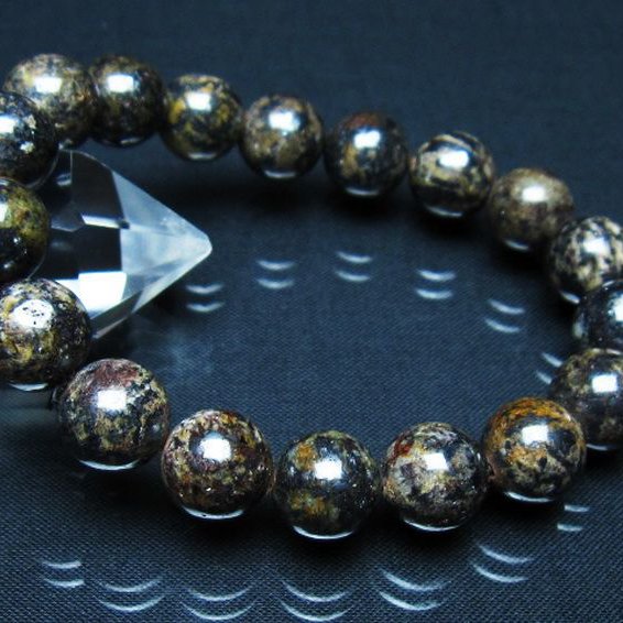 コンドライト「サハラNWA869隕石」 ブレスレット 12mm [t352-1870]