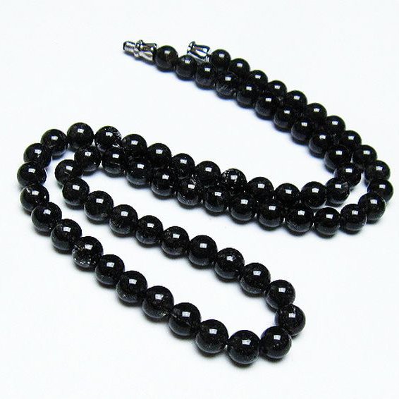 ブラックルチルクォーツ ネックレス 6mm [T354-6011]