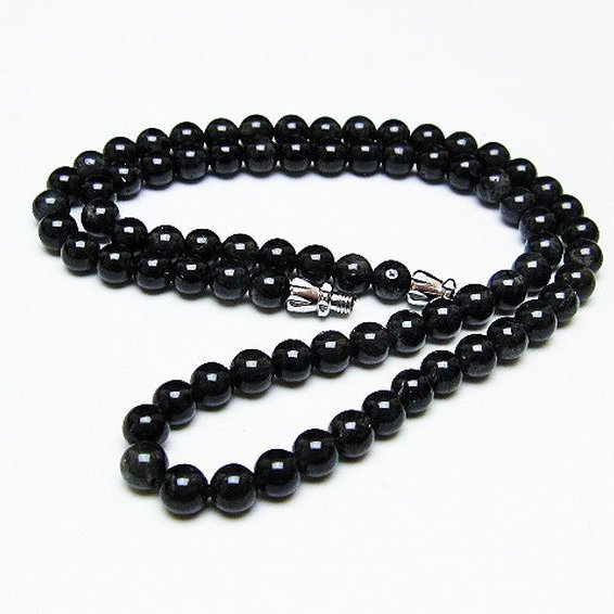 ブラックルチルクォーツ ネックレス 5mm [T354-6096]