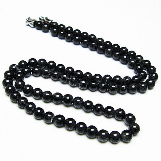 ブラックルチルクォーツ ネックレス 5mm [T354-6106]