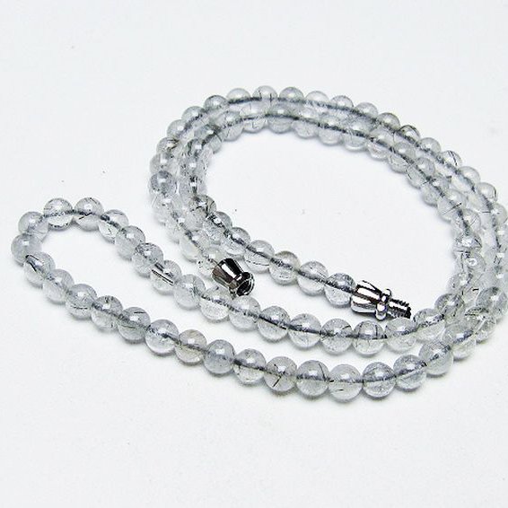 ブラックルチルクォーツ ネックレス 5mm [T354-6198]