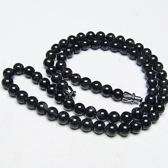 ブラックルチルクォーツ ネックレス 6mm [T354-6260]