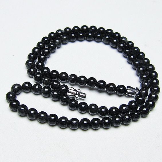 ブラックルチルクォーツ ネックレス 5mm [T354-6267]