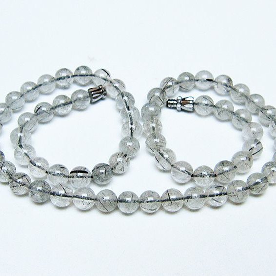 ブラックルチルクォーツ ネックレス 6mm [T354-6354]