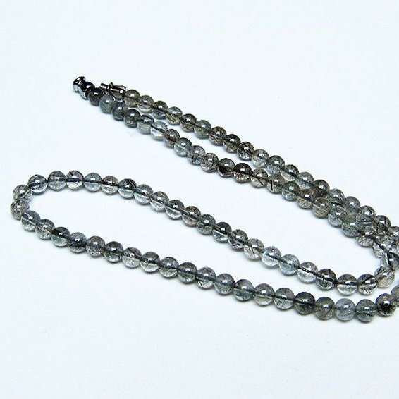 ブラックルチルクォーツ ネックレス 5mm [T354-6430]