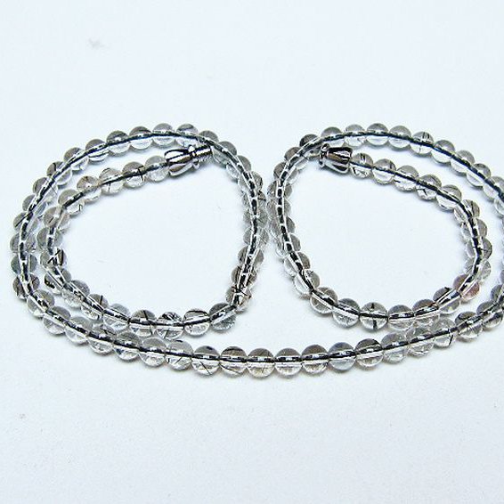 ブラックルチルクォーツ ネックレス 4mm [T354-6438]