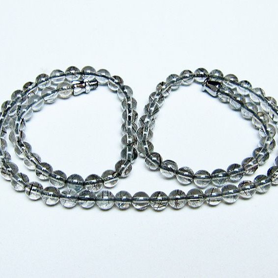 ブラックルチルクォーツ ネックレス 5mm [T354-6468]