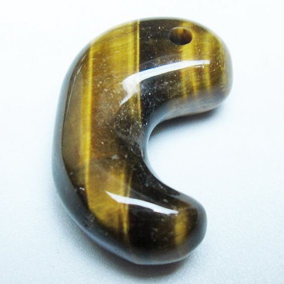 タイガーアイ※黄虎目石 勾玉[T356-1743]