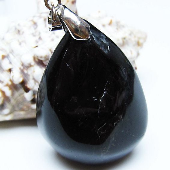 モリオン 純天然 黒水晶 ペンダント [t359-1985]