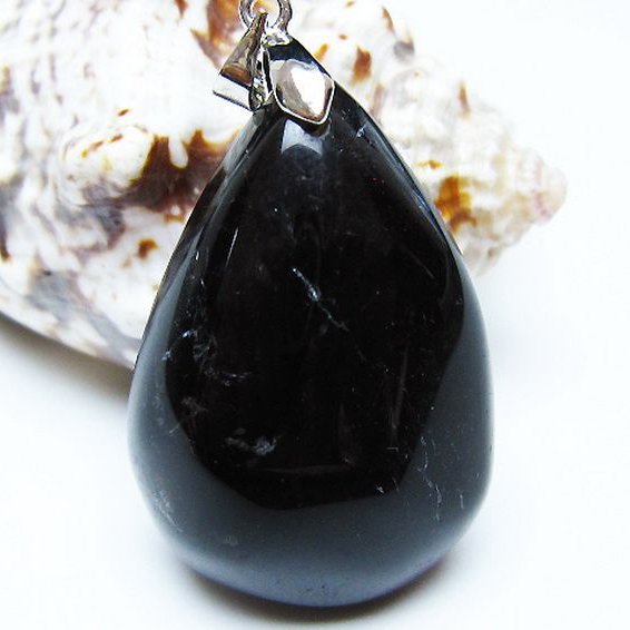 モリオン 純天然 黒水晶 ペンダント [t359-2029]