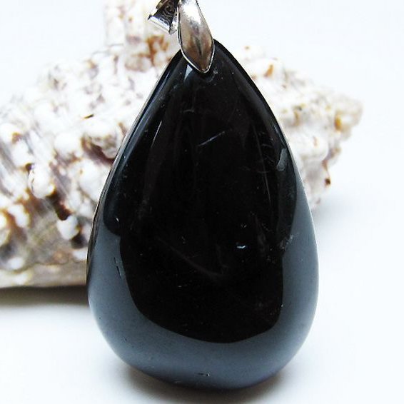 モリオン 純天然 黒水晶 ペンダント [t359-2071]
