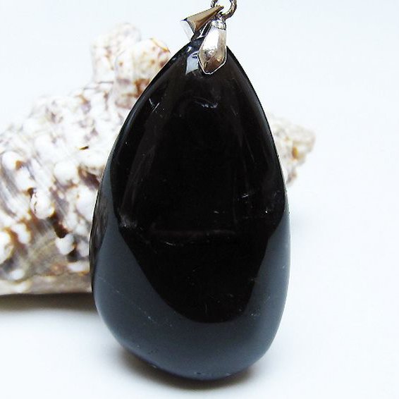 モリオン 純天然 黒水晶 ペンダント [t359-2103]