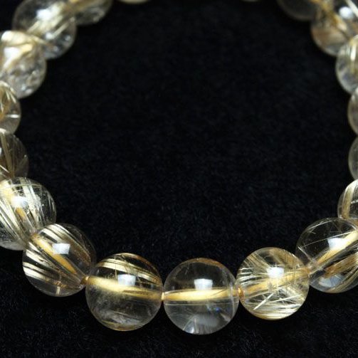 ゴールドタイチンルチル ブレスレット 9mm [T36-5340]