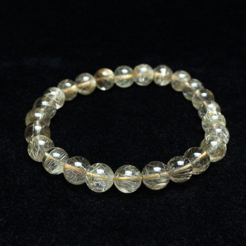 ゴールドタイチンルチル ブレスレット 8mm [T36-5468]