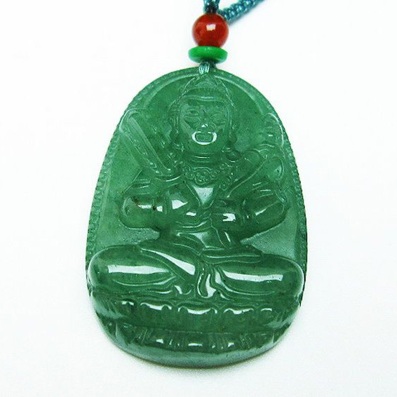 インド翡翠  観音様 ペンダント [T364-854]