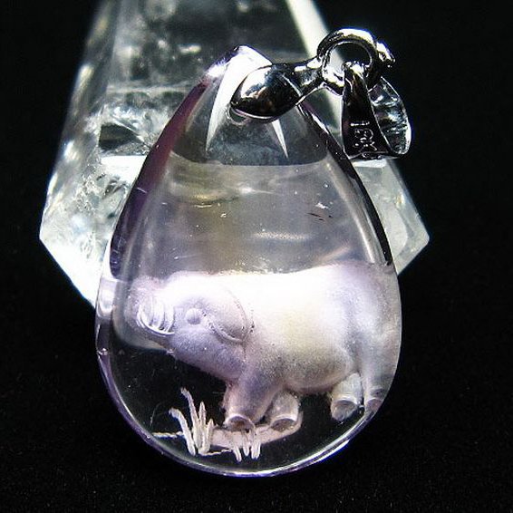 アメトリン十二支「亥」彫刻入り ペンダント [T365-490]