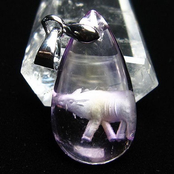 アメトリン十二支「丑」彫刻入り ペンダント [T365-504]