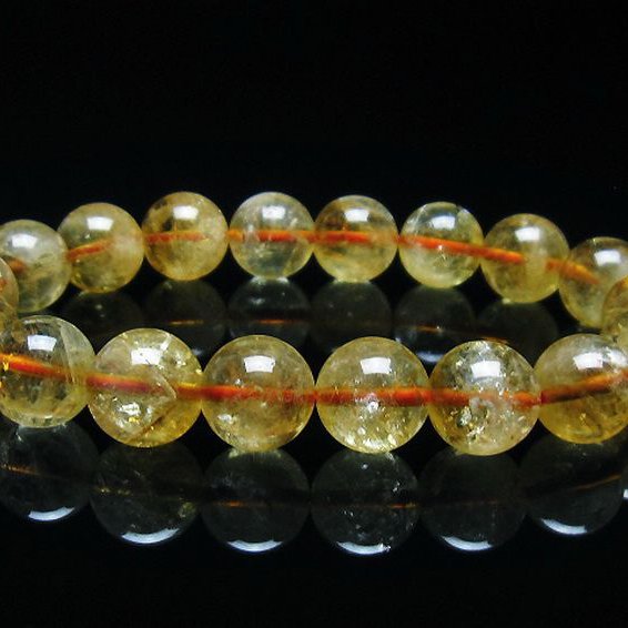 虹入り シトリン ブレスレット 11mm [T366-12731]