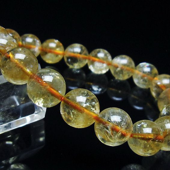 虹入り シトリン ブレスレット 11mm [t366-12744]
