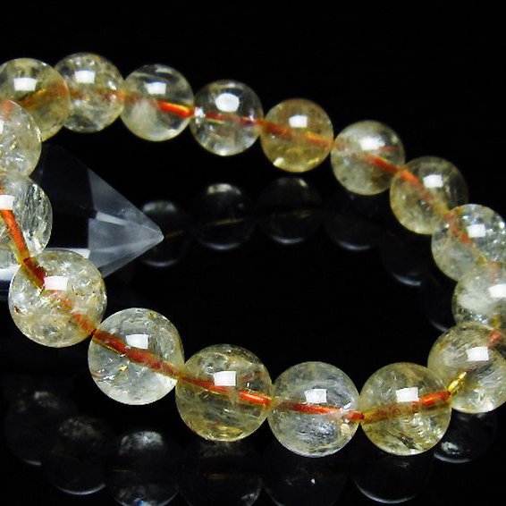 虹入り シトリン ブレスレット 12mm [T366-13071]