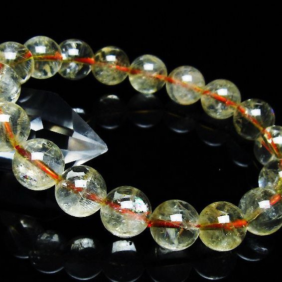 虹入り シトリン ブレスレット 12mm [T366-13096]