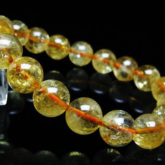 虹入り シトリン ブレスレット 11mm [t366-13319]