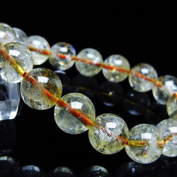虹入り シトリン ブレスレット 12mm [T366-13342]