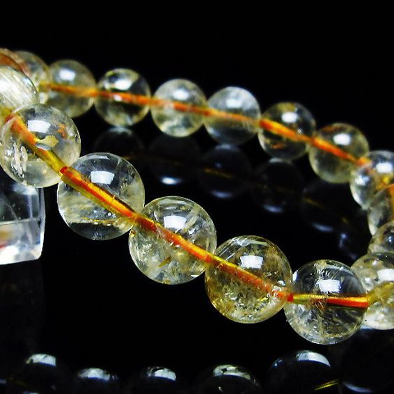 虹入り シトリン ブレスレット 11mm [t366-13402]