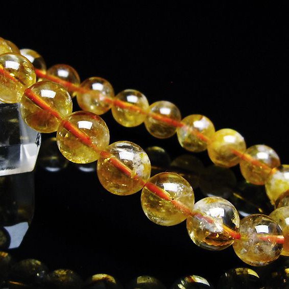 虹入り シトリン ブレスレット 9mm [t366-13476]