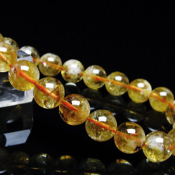 虹入り シトリン ブレスレット 10mm [t366-13505]