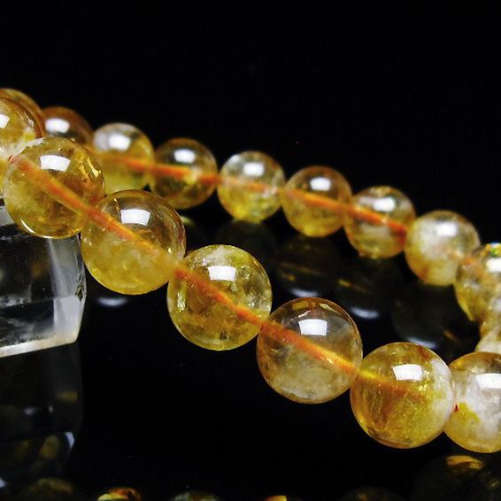 虹入り シトリン ブレスレット 10mm [t366-13510]