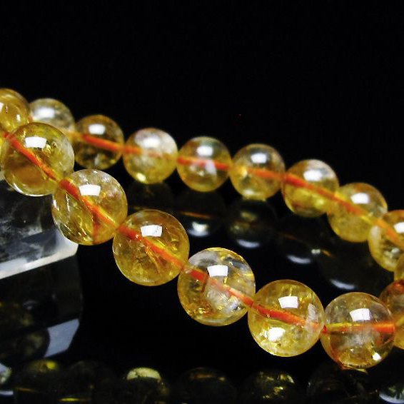 虹入り シトリン ブレスレット 10mm [t366-13525]