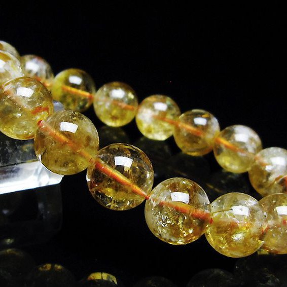 虹入り シトリン ブレスレット 12mm [t366-13577]
