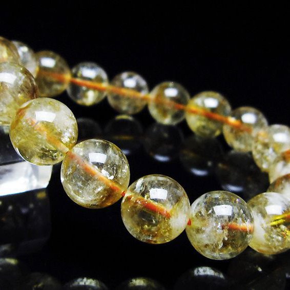 虹入り シトリン ブレスレット 11mm [t366-13602]