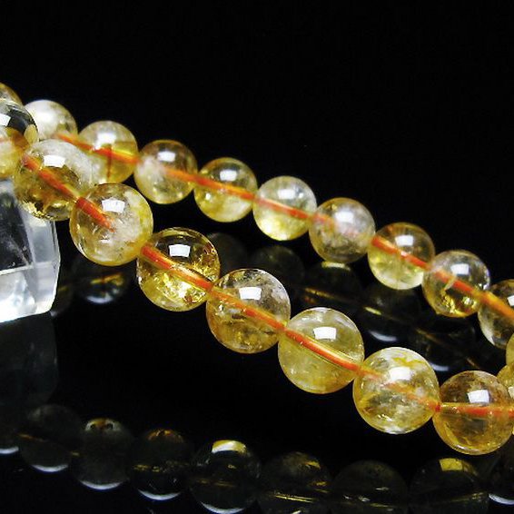 虹入り シトリン ブレスレット 9mm [t366-13665]