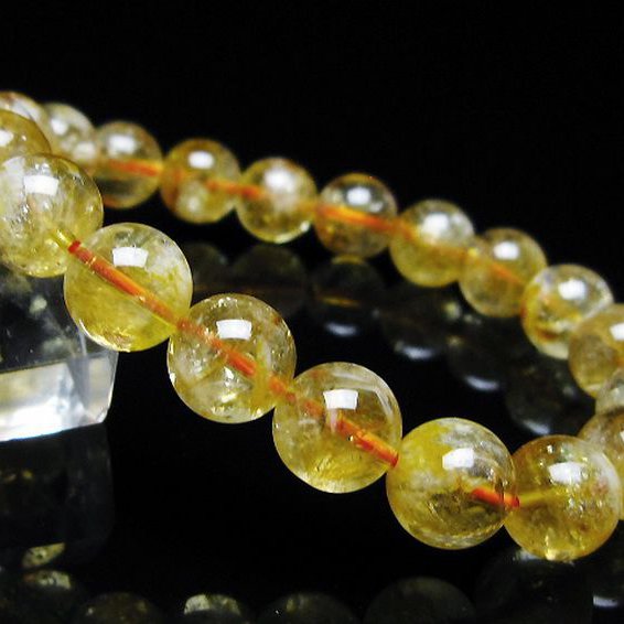 虹入り シトリン ブレスレット 10mm [t366-13675]