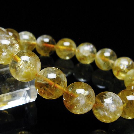 虹入り シトリン ブレスレット 12mm [t366-13681]