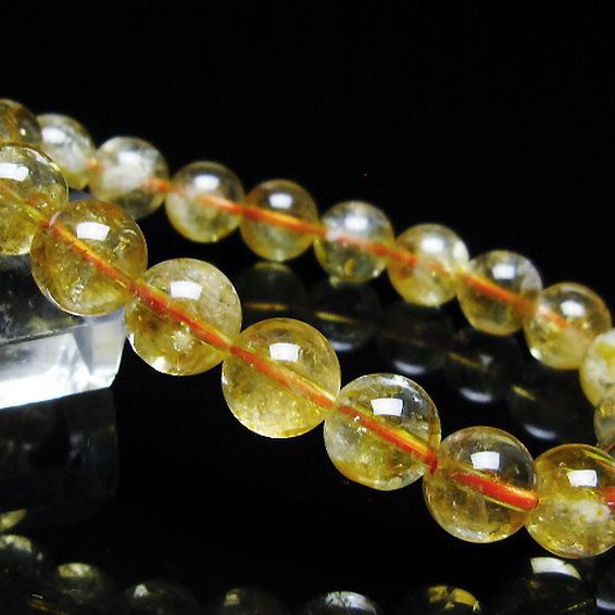虹入り シトリン ブレスレット 9mm [t366-13692]