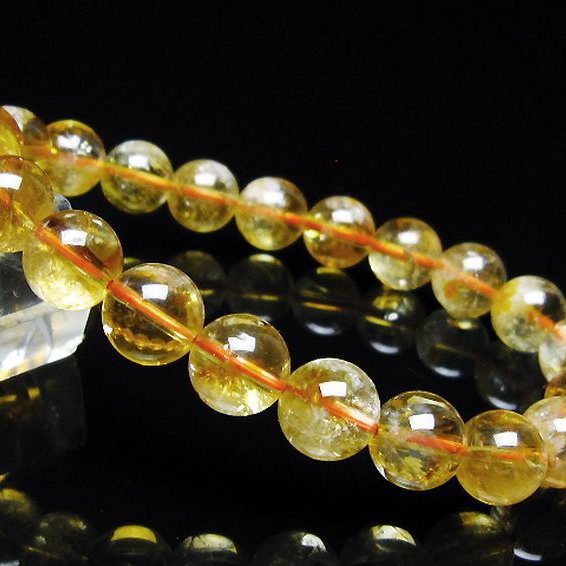 虹入り シトリン ブレスレット 9mm [t366-13694]
