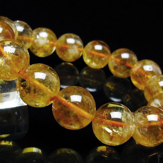 虹入り シトリン ブレスレット 14mm [t366-13704]
