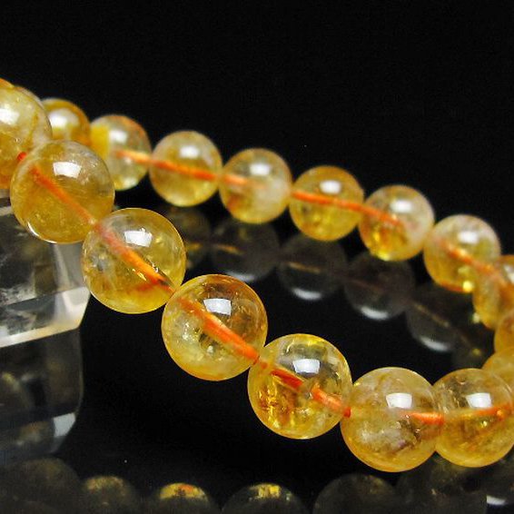 虹入り シトリン ブレスレット 11mm [t366-13834]
