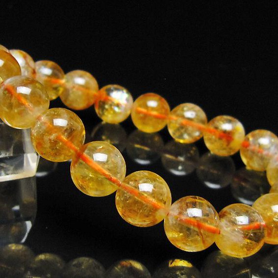 虹入り シトリン ブレスレット 11mm [t366-13835]