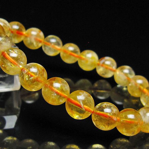 虹入り シトリン ブレスレット 9mm [t366-13844]