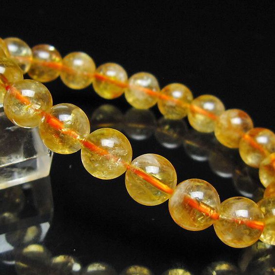 虹入り シトリン ブレスレット 9mm [t366-13863]