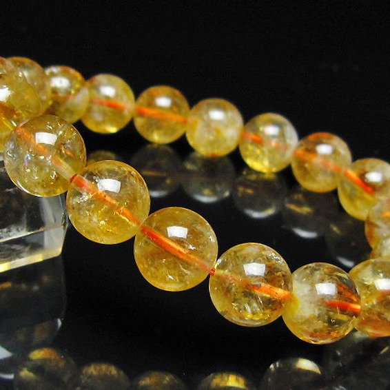 虹入り シトリン ブレスレット 11mm [t366-13877]